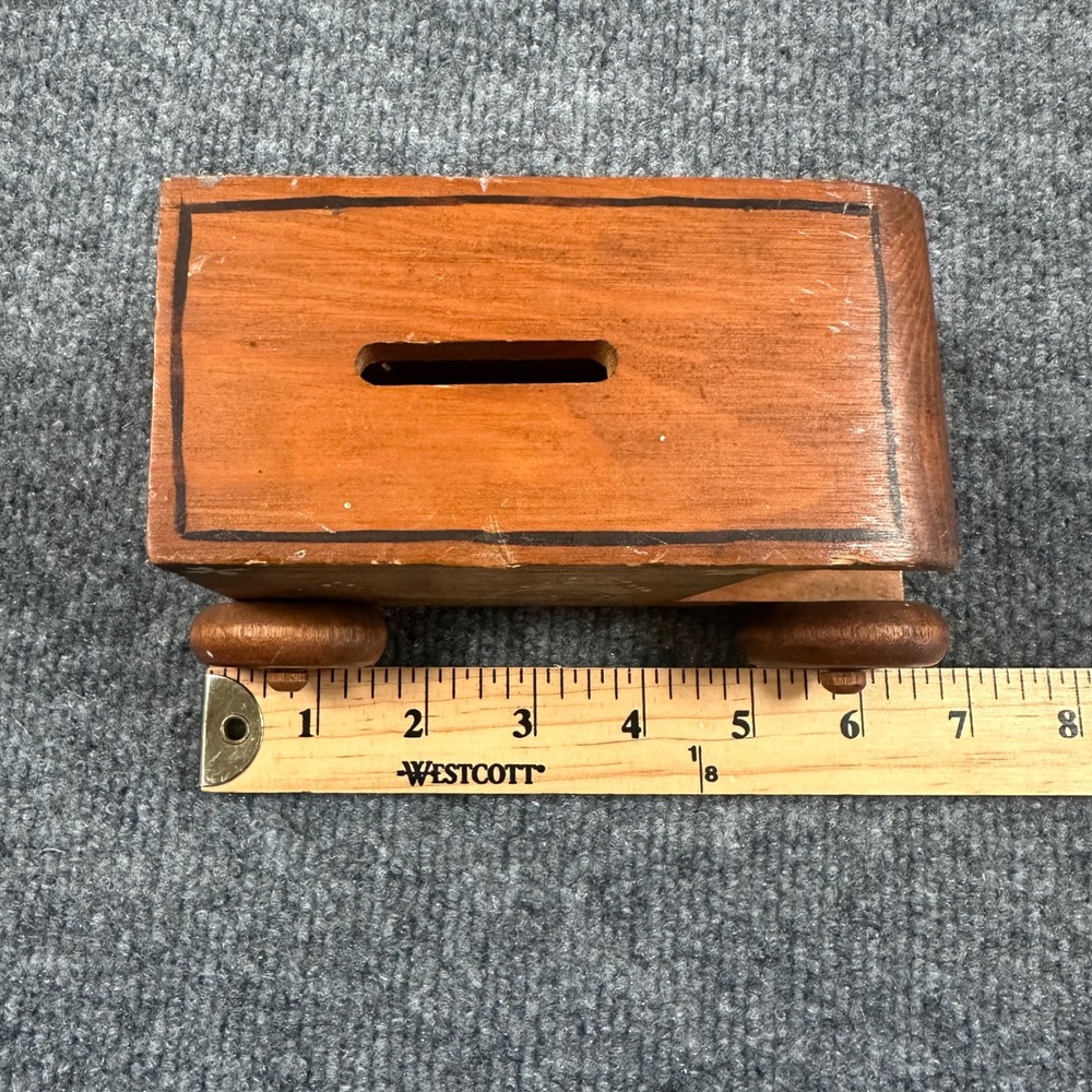 Vintage Toystalgia Wooden Piggy Bank‎ Coin Holder Kids Toy - Picture 5 of 6